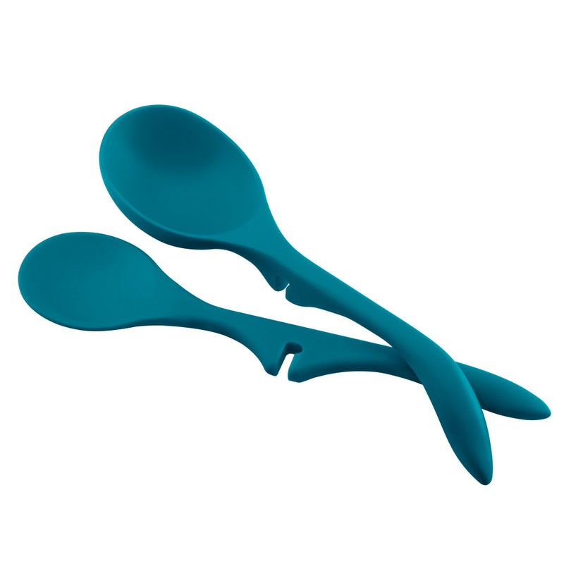 Rachael Ray Nonstick Kitchen Tools and Gadgets Lazy Spoon/Lazy Ladle Set, 2-Piece, Marine Blue, Small - 46834 - Image 2